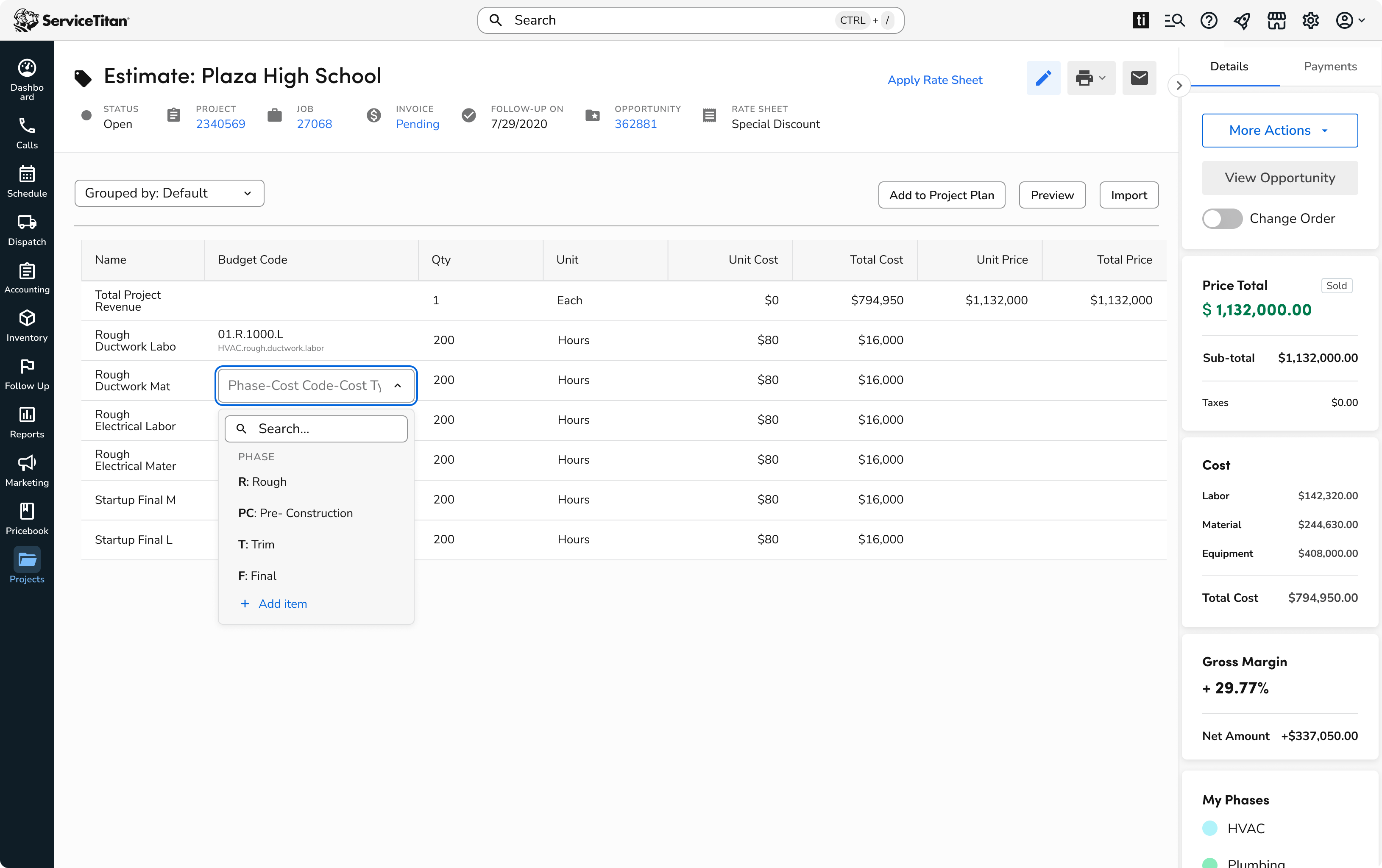 Budget code interaction across workflows