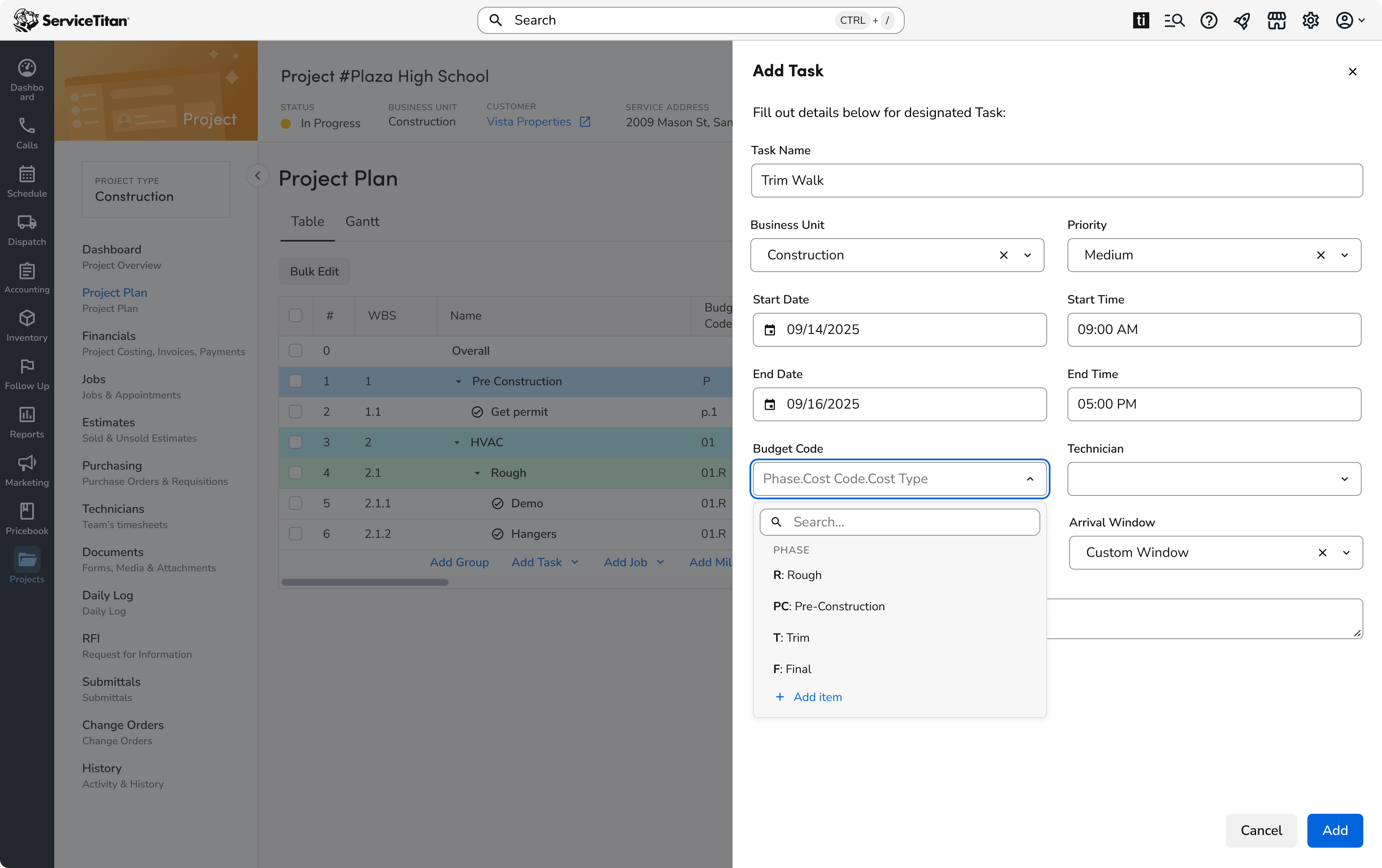 Budget code usage in another workflow